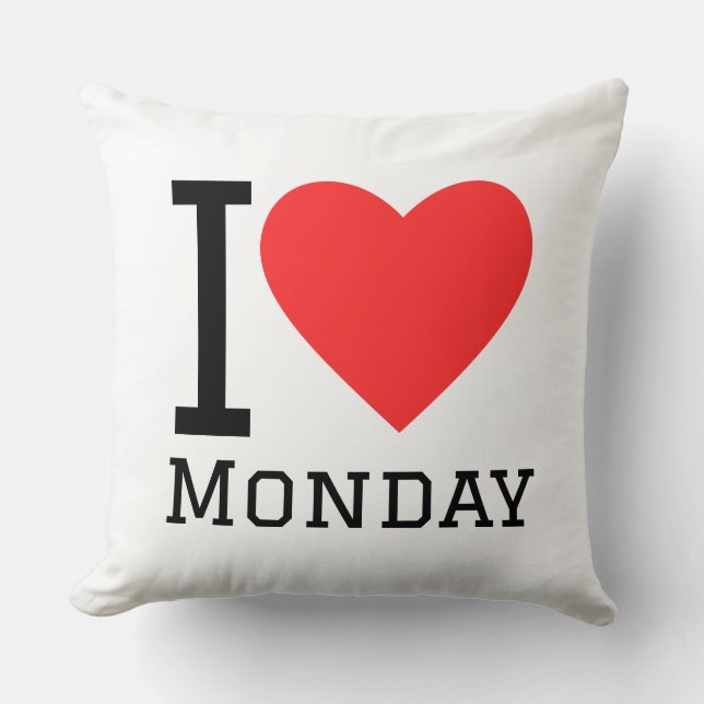 I love monday  square sticker kussen (Voorkant)