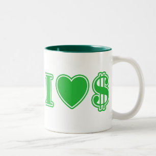 I Love Money Tweekleurige Koffiemok