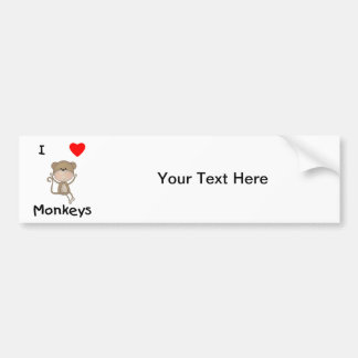 I Love Monkeys (2) Bumpersticker