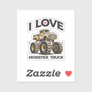 I Love Monster Truck Sticker