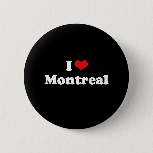 I Love Montreal Tshirt White Tshirt Ronde Button 5,7 Cm (Voorkant)