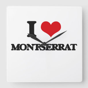 I Love Montserrat Vierkante Klok