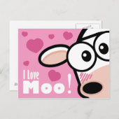 I Love Moo - Briefkaart van Valentijns (Voorkant / Achterkant)