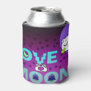 "I Love Moon" - Een grillig hemels kunstontwerp Blikjeskoeler