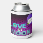"I Love Moon" - Een grillig hemels kunstontwerp Blikjeskoeler (Blikje Achterkant)