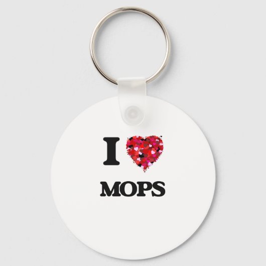 I Love Mops Sleutelhanger (Voorkant)