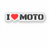 I Love Moto Motorcycle Sticker (Recto)