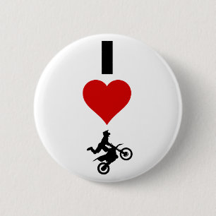 I Love Motocross (verticaal) Ronde Button 5,7 Cm