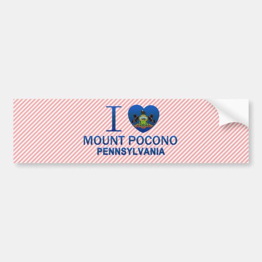I Love Mount Pocono, PA Bumpersticker (Voorkant)