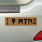 I Love Mountains Bumpersticker (Op auto)