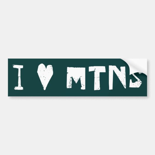 I Love Mountains Bumpersticker (Voorkant)