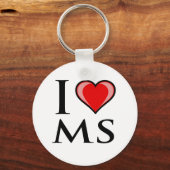 I Love MS - Mississippi Sleutelhanger (Voorkant)
