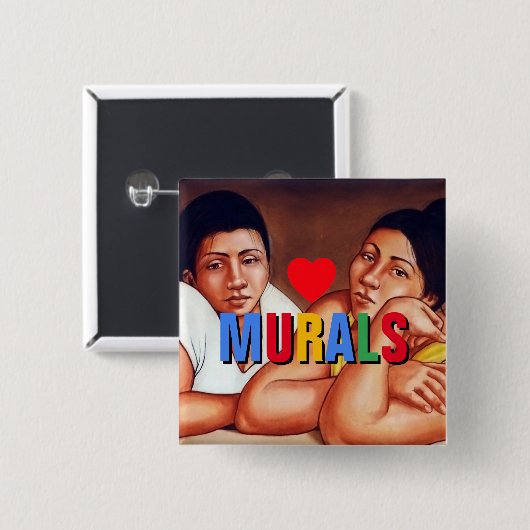 I Love Murals™ Button (Voorkant /achterkant)