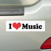 I Love Music Bumper Sticker (En voiture)