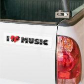 I Love Music Bumper Sticker (Sur camion)