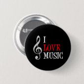 I Love Music Button (Voorkant /achterkant)