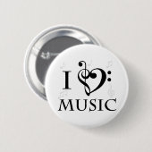 I Love Music Button (Voorkant /achterkant)
