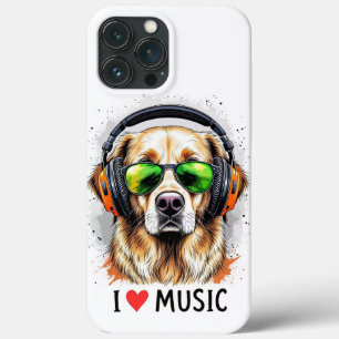 I Love Music Golden RetrieveriPhone / coque ipad