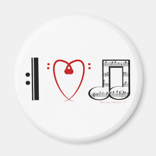 I Love Music (I hart noten) Magneet