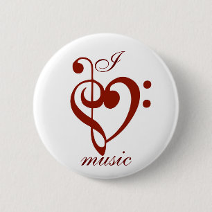 I Love Music Pin Ronde Button 5,7 Cm
