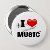 I Love Music, popular design Ronde Button 4,0 Cm (Voorkant /achterkant)