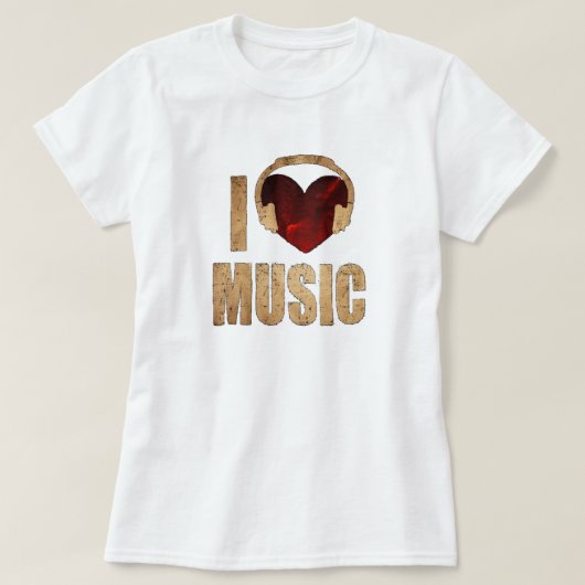 I Love Music T-Shirt (Design devant)