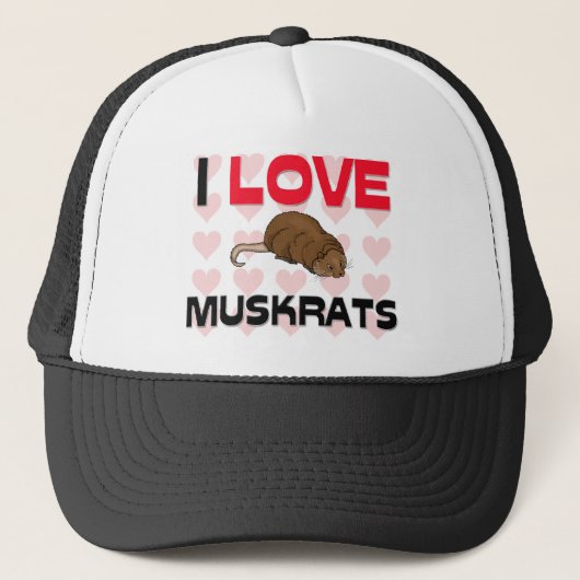 I Love Muskrats Trucker Pet (Voorkant)