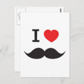 I Love Mustache Briefkaart (Voorkant / Achterkant)