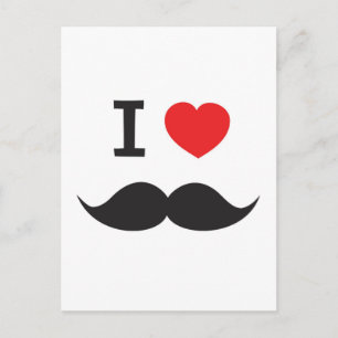 I Love Mustache Briefkaart