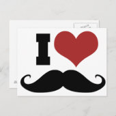 I Love Mustache Briefkaart (Voorkant / Achterkant)