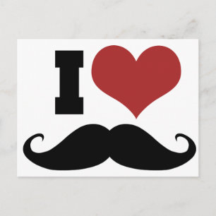 I Love Mustache Briefkaart