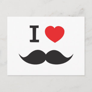 I Love Mustache Briefkaart