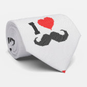 I Love Mustache in Knitting Motif Style Stropdas (Opgerold)