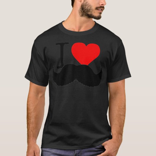 I Love Mustache Rides Funny Injuist Suggesti T-shirt (Voorkant)