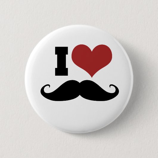 I Love Mustache Ronde Button 5,7 Cm (Voorkant)