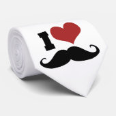 I Love Mustache Stropdas (Opgerold)