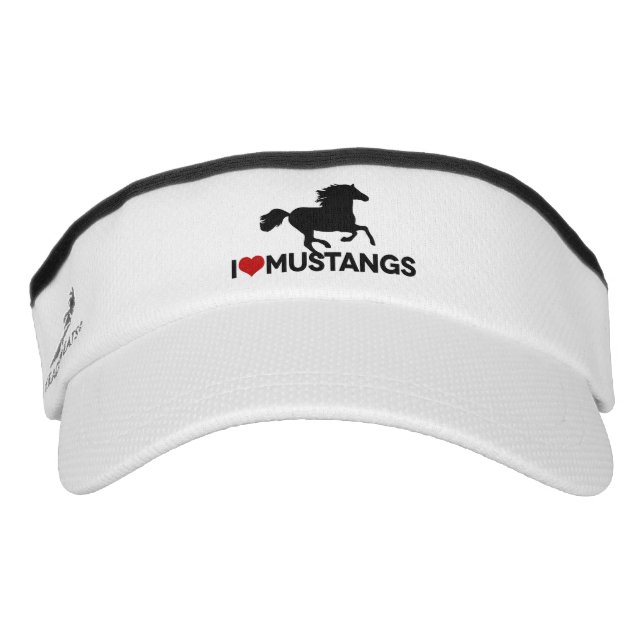 I Love Mustangs - Visor Zonneklep (Voorkant)