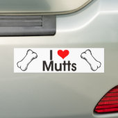 I Love Mutts Bumpersticker (Op auto)