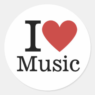 I ❤️ Love Muziek voor studenten / faculteit Ronde Sticker