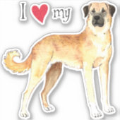 I Love my Anatolian Shepherd Vinyl Sticker (Devant)