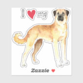 I Love my Anatolian Shepherd Vinyl Sticker (Feuille)