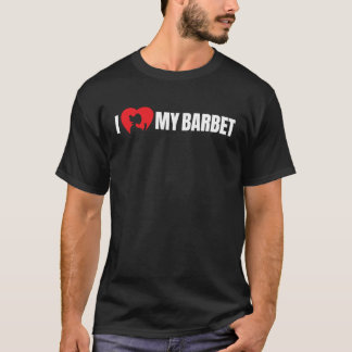I Love My Barbet with Dog Silhouette in Heart T-shirt
