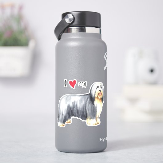 I Love my Bearded Collie Vinyl Sticker (HydroFlask)