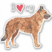 I Love my Belgian Laekenois Vinyl Sticker (Devant)