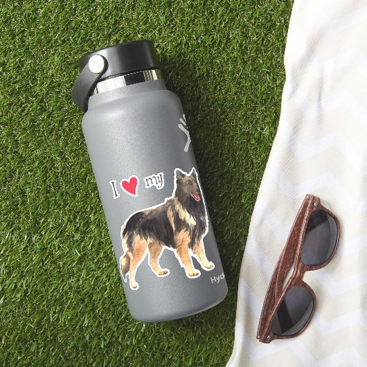 I Love my Belgian Tervuren Vinyl Sticker (HydroFlask Insitu)