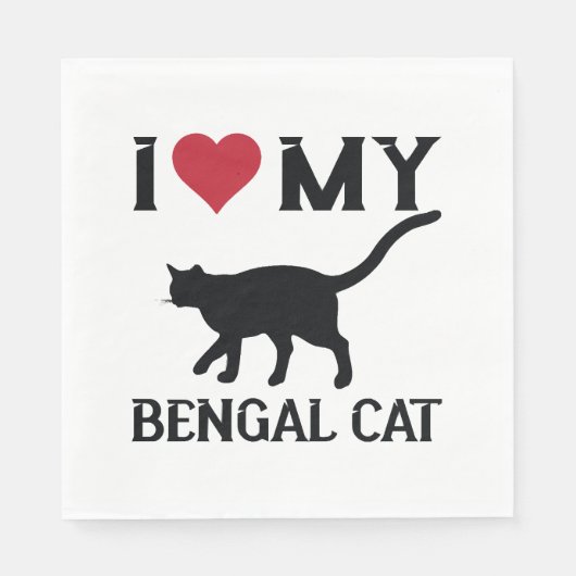 I Love My Bengal Cat Servet (Voorkant)