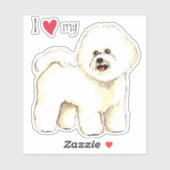 I Love my Bichon Frise Vinyl Sticker (Vel)