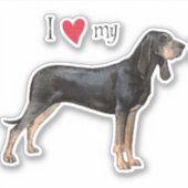 I Love my Black and Tan Coonhound Vinyl Sticker (Devant)