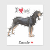 I Love my Black and Tan Coonhound Vinyl Sticker (Feuille)