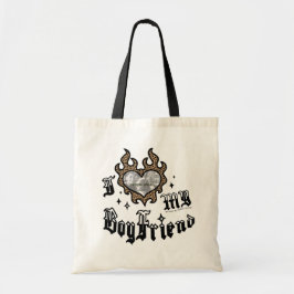 I Love My Boyfriend - Cheetah - DingusDesign Tote Bag